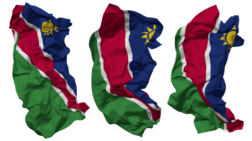 Namibia bandera olas aislado en diferente estilos con bache textura, 3d representación png