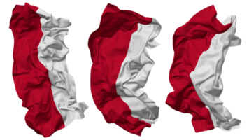 Polonia bandera olas aislado en diferente estilos con bache textura, 3d representación png