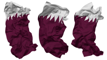 Qatar drapeau vagues isolé dans différent modes avec bosse texture, 3d le rendu png