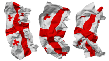 Géorgie drapeau vagues isolé dans différent modes avec bosse texture, 3d le rendu png