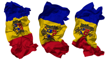 Moldova Flag Waves Isolated in Different Styles with Bump Texture, 3D Rendering png