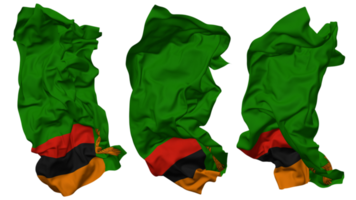 Zambia bandera olas aislado en diferente estilos con bache textura, 3d representación png