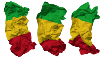 Mali Flag Waves Isolated in Different Styles with Bump Texture, 3D Rendering png