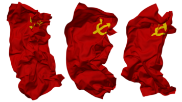 sovietico unione bandiera onde isolato nel diverso stili con urto struttura, 3d interpretazione png