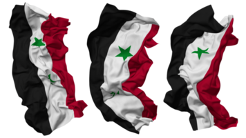 Syrian Arab Republic Flag Waves Isolated in Different Styles with Bump Texture, 3D Rendering png
