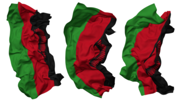 Malawi drapeau vagues isolé dans différent modes avec bosse texture, 3d le rendu png