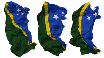 Solomon Islands Flag Waves Isolated in Different Styles with Bump Texture, 3D Rendering png