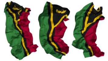 Vanuatu Flagge Wellen isoliert im anders Stile mit stoßen Textur, 3d Rendern png