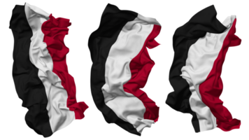 Yémen drapeau vagues isolé dans différent modes avec bosse texture, 3d le rendu png