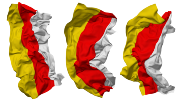 South Ossetia Flag Waves Isolated in Different Styles with Bump Texture, 3D Rendering png