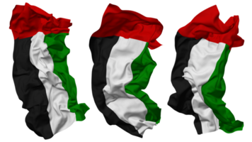 förenad arab emirates flagga vågor isolerat i annorlunda stilar med stöta textur, 3d tolkning png