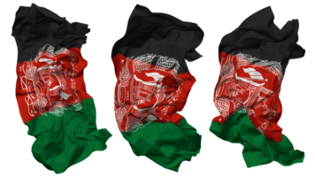 afghanistan vlag golven geïsoleerd in verschillend stijlen met buil textuur, 3d renderen png