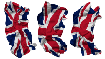 United Kingdom Flag Waves Isolated in Different Styles with Bump Texture, 3D Rendering png