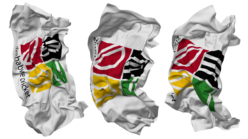 Zimbabwe Kricket Flagge Wellen isoliert im anders Stile mit stoßen Textur, 3d Rendern png