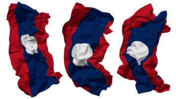 Laos bandera olas aislado en diferente estilos con bache textura, 3d representación png