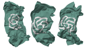 chatgpt drapeau vagues isolé dans différent modes avec bosse texture, 3d le rendu png