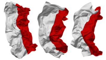 Indonésie drapeau vagues isolé dans différent modes avec bosse texture, 3d le rendu png