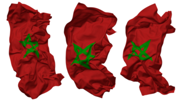 reino do Marrocos bandeira ondas isolado dentro diferente estilos com colisão textura, 3d Renderização png