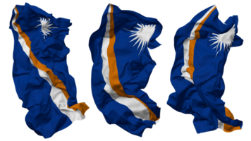 Marshall Islands Flag Waves Isolated in Different Styles with Bump Texture, 3D Rendering png