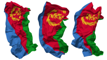 eritrea Flagge Wellen isoliert im anders Stile mit stoßen Textur, 3d Rendern png