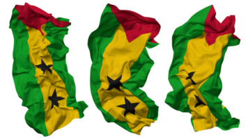 Sao Tome and Principe Flag Waves Isolated in Different Styles with Bump Texture, 3D Rendering png