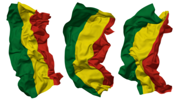 Bolivia vlag golven geïsoleerd in verschillend stijlen met buil textuur, 3d renderen png