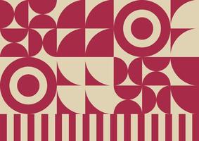 Abstract geometric pattern background. Bauhaus red circle. Vector Bauhaus pattern backgrounds posters