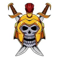 Swordman skull graphic character vector