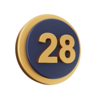 3d number icon illustration png