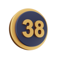 3d number icon illustration png