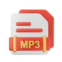 3d archivo mp3 formato icono png