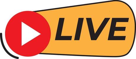 Live icon. Video stream button. TV, online broadcasting logo. Vector illustration.