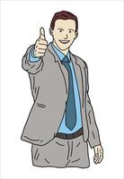 Illustration icon of gesture man doing presentation at meeting. really good for icon of presentation icon for your business vector