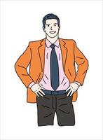 Illustration icon of gesture man doing presentation at meeting. really good for icon of presentation icon for your business vector