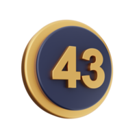 3d number icon illustration png