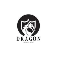 Dragon Silhouette Icon Symbol Vector Illustration