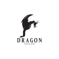 Dragon Silhouette Icon Symbol Vector Illustration