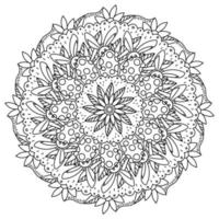 Mandala with rabbit and Easter eggs, coloring page for holiday activity vector