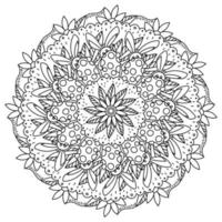 Mandala with rabbit and Easter eggs, coloring page for holiday activity vector