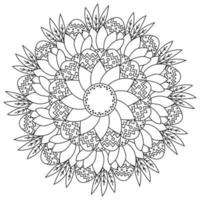 Mandala with Easter eggs in flowers, coloring page for holiday activity vector