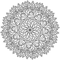 Mandala with Easter Bunny and Eggs, coloring page for holiday activity vector