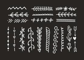 Hand drawn line art divider set and calligraphy elements vector art.