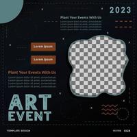 Art event social media post template design. Great for promoting and announcing your best events vector