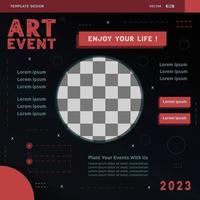 Art event social media post template design. Great for promoting and announcing your best events vector