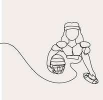 Minimalist American Football Line Art, Sport Outline Drawing, Soccer Rugby Sketch, Athlete Players vector