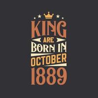 Rey son nacido en octubre 1889. nacido en octubre 1889 retro Clásico cumpleaños vector