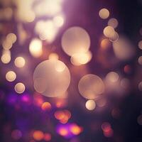 Romantic festive blurred background with bokeh lights effects. . photo