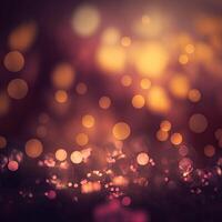 Romantic festive blurred background with bokeh lights effects. photo