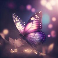 Beautiful butterfly on a fabulous blurred background. . photo