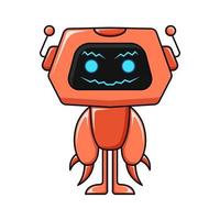 linda robot vistoso vector diseño mascota